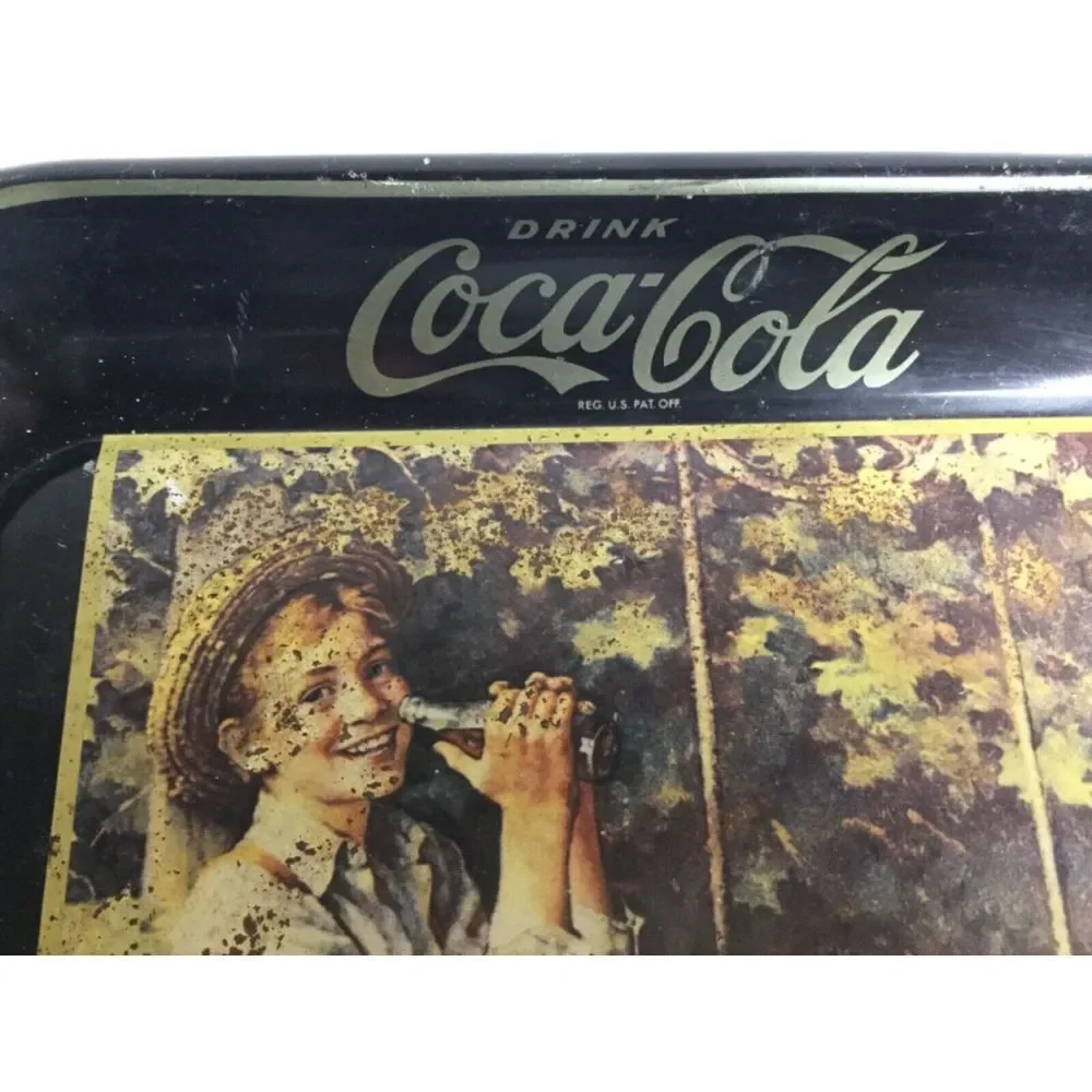 Coca Cola Tray Norman Rockwell‎ Reproduction Old Oaken Bucket 10x13 Vintage